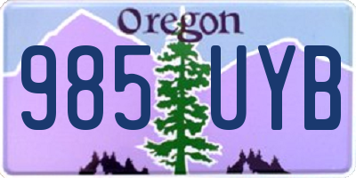 OR license plate 985UYB