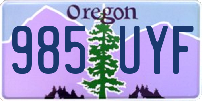 OR license plate 985UYF