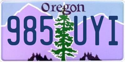 OR license plate 985UYI