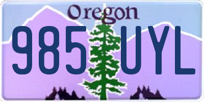 OR license plate 985UYL
