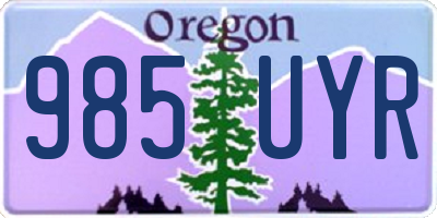OR license plate 985UYR