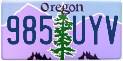 OR license plate 985UYV