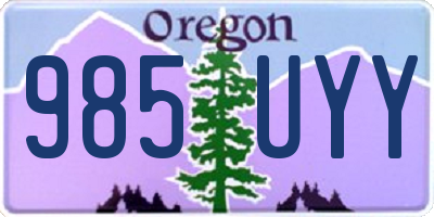 OR license plate 985UYY