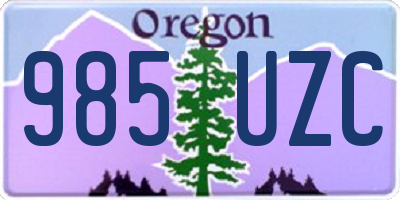 OR license plate 985UZC
