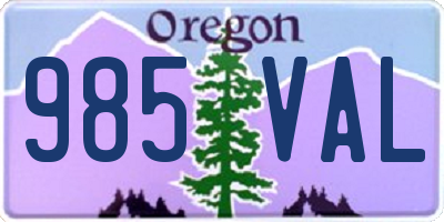 OR license plate 985VAL