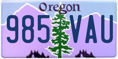 OR license plate 985VAU