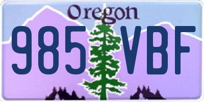 OR license plate 985VBF