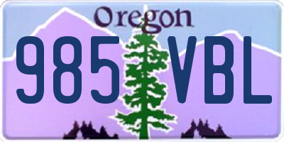 OR license plate 985VBL