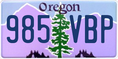 OR license plate 985VBP
