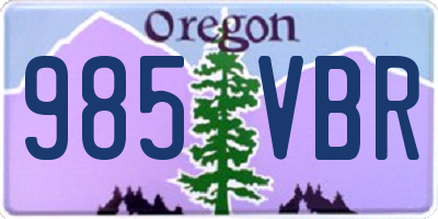 OR license plate 985VBR