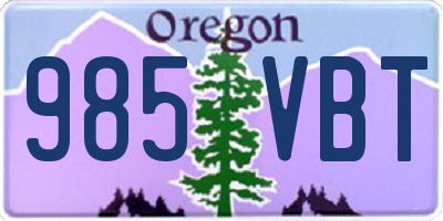 OR license plate 985VBT