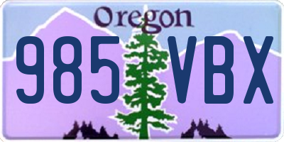 OR license plate 985VBX