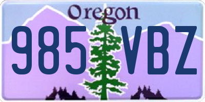 OR license plate 985VBZ