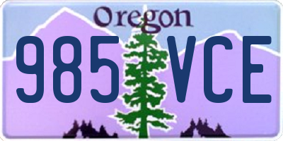 OR license plate 985VCE