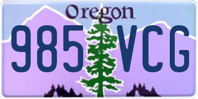 OR license plate 985VCG