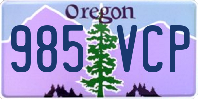 OR license plate 985VCP