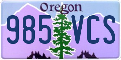 OR license plate 985VCS