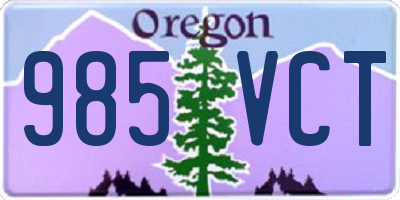 OR license plate 985VCT