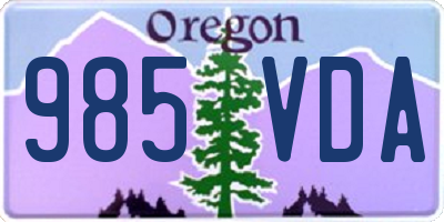 OR license plate 985VDA