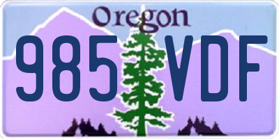 OR license plate 985VDF