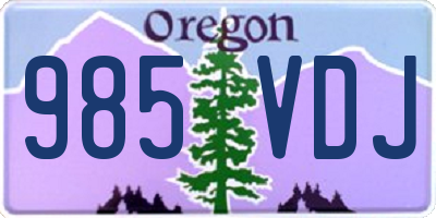 OR license plate 985VDJ