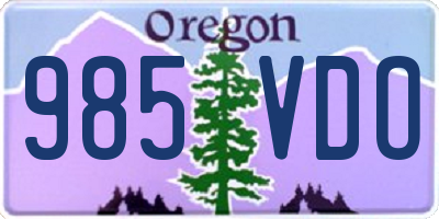 OR license plate 985VDO