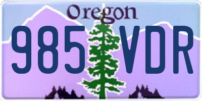 OR license plate 985VDR