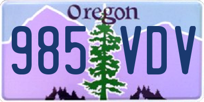 OR license plate 985VDV