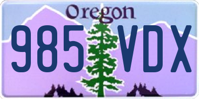 OR license plate 985VDX