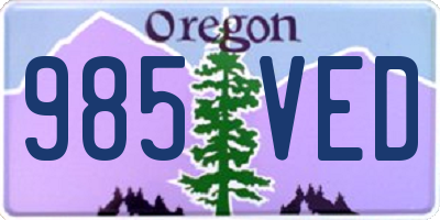 OR license plate 985VED