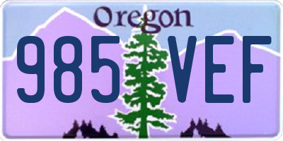 OR license plate 985VEF