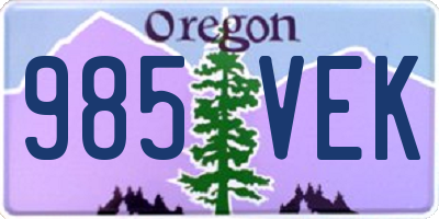 OR license plate 985VEK