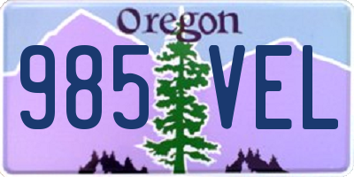OR license plate 985VEL