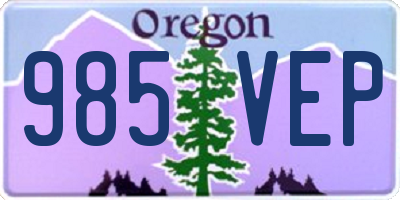 OR license plate 985VEP