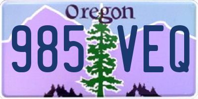 OR license plate 985VEQ