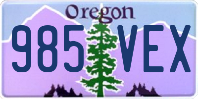 OR license plate 985VEX