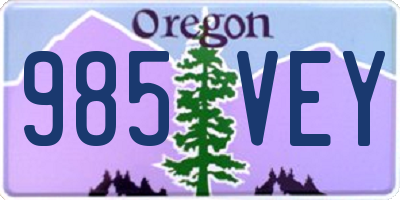 OR license plate 985VEY