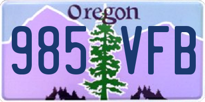 OR license plate 985VFB