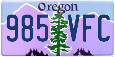 OR license plate 985VFC
