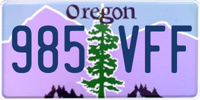 OR license plate 985VFF