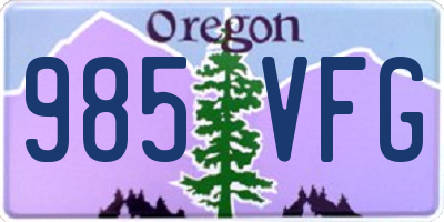 OR license plate 985VFG