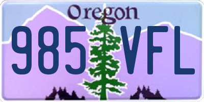 OR license plate 985VFL