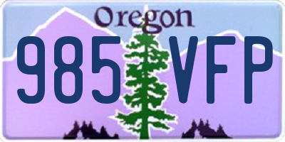 OR license plate 985VFP