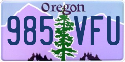 OR license plate 985VFU