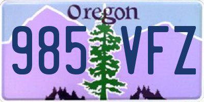 OR license plate 985VFZ