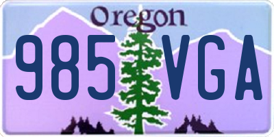 OR license plate 985VGA