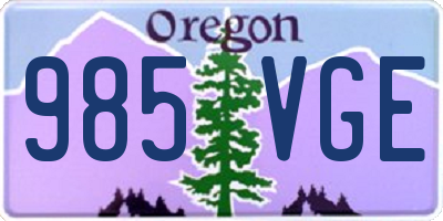 OR license plate 985VGE