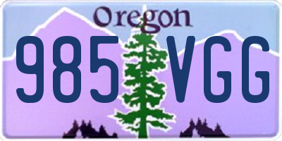 OR license plate 985VGG
