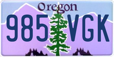 OR license plate 985VGK