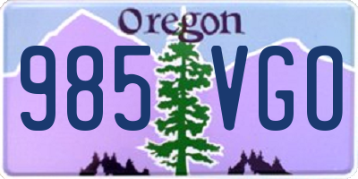OR license plate 985VGO